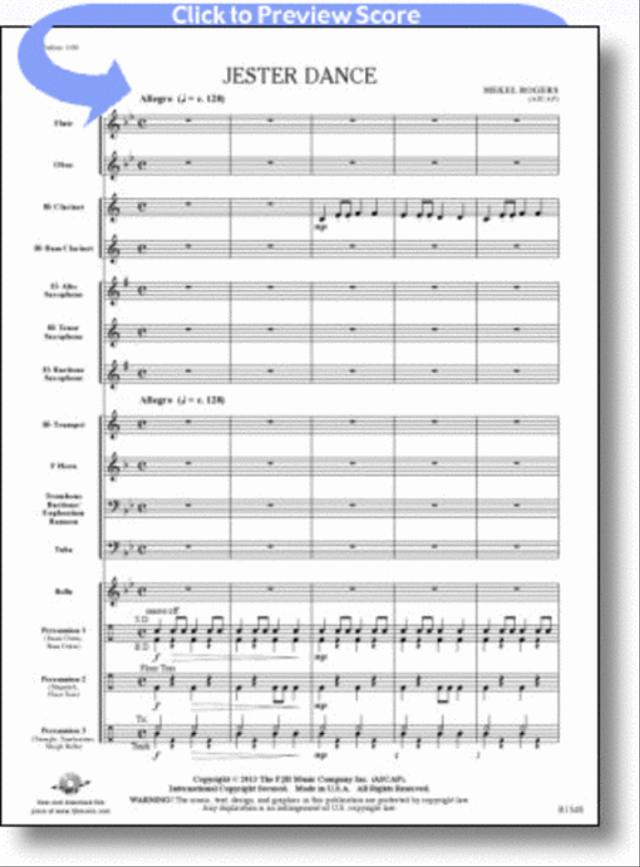 Jester Dance Concert Band scores gallery preview page 1