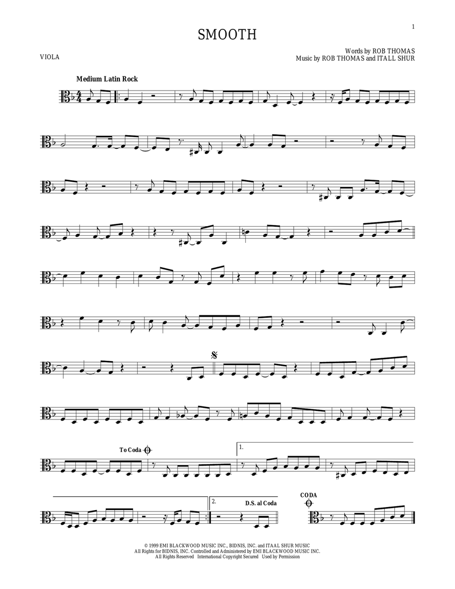 Smooth Smooth Viola Solo scores gallery preview page 1