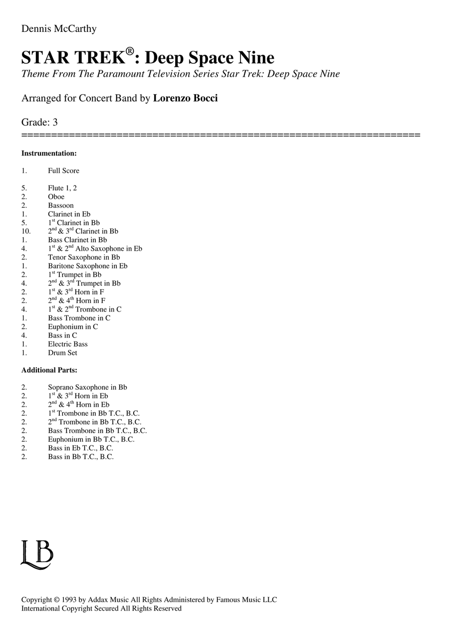 Star Trek - Deep Space Nine(R) Concert Band scores gallery preview page 2