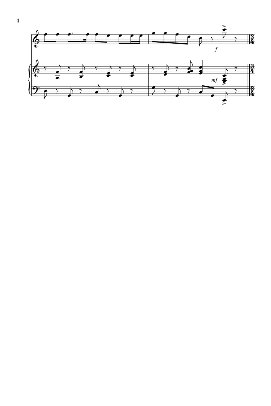 8 Easy Christmas Pieces for Flute And Piano Woodwind Duet scores gallery preview page 4