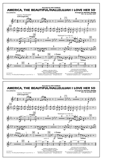 America, The Beautiful/Hallelujah I Love Her So (arr. Michael Brown) - Xylophone