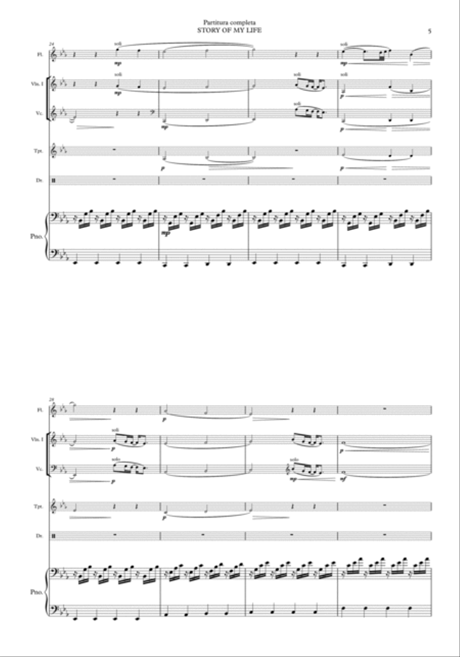 Story Of My Life Small Ensemble scores gallery preview page 5
