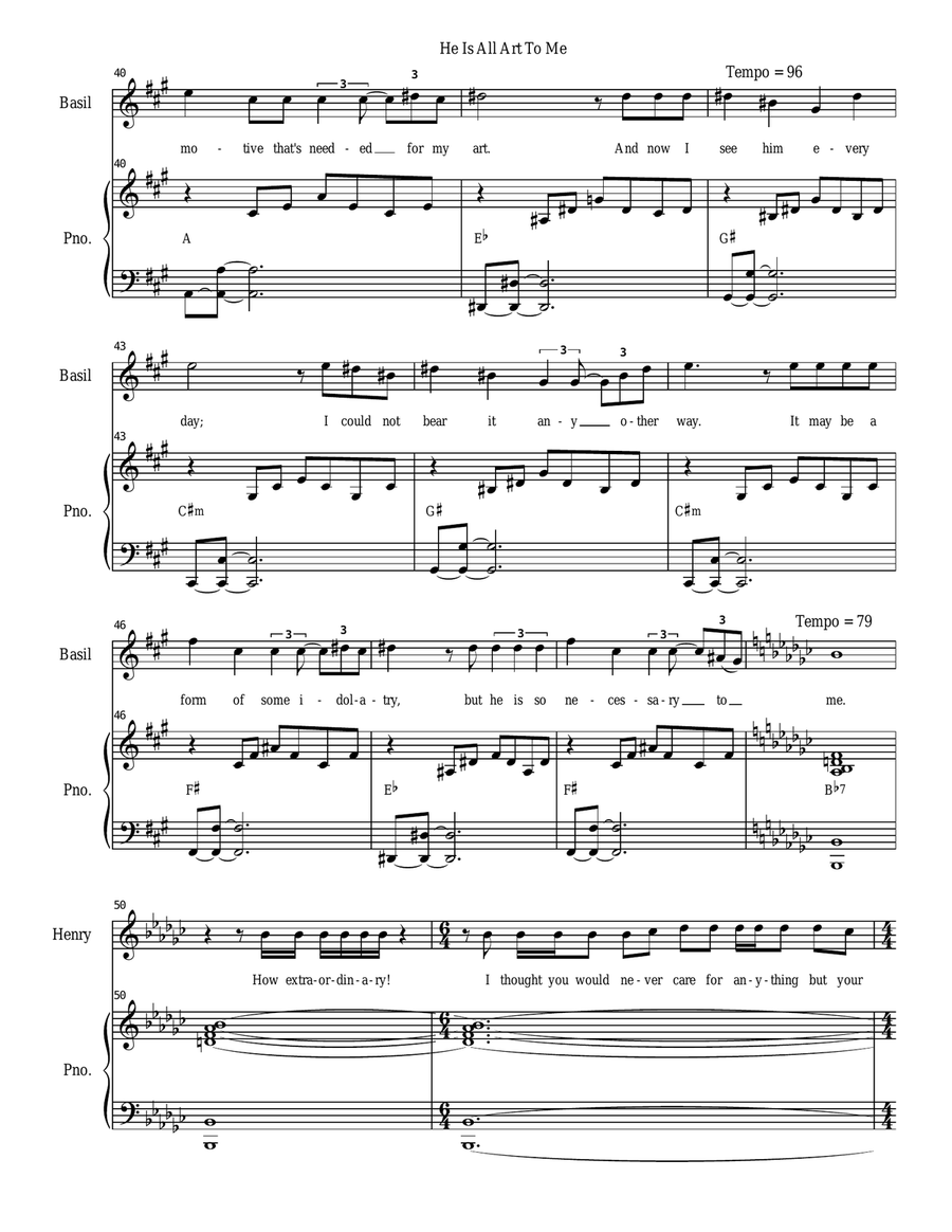 He Is All Art To Me Piano, Vocal scores gallery preview page 4
