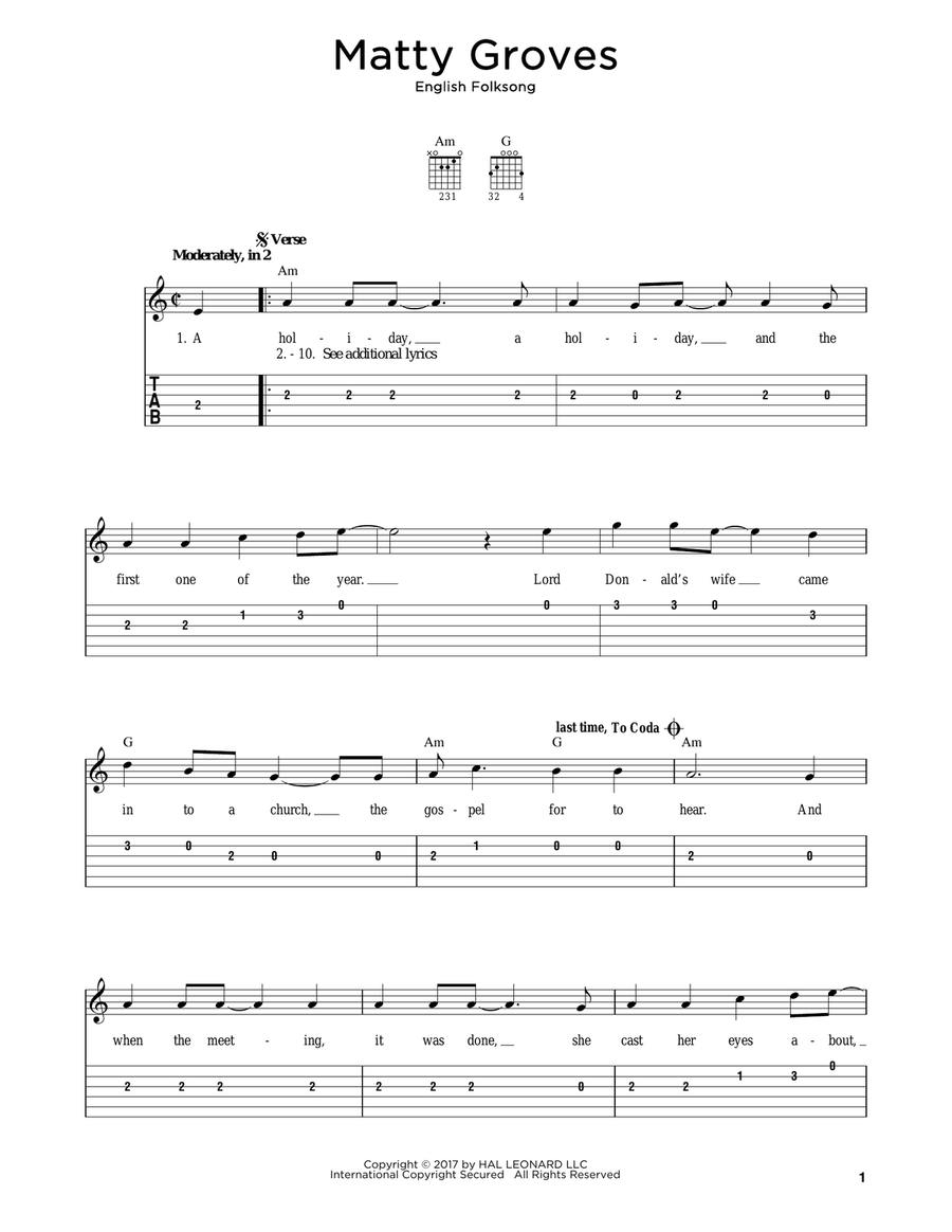 Matty Groves Matty Groves Acoustic Guitar scores gallery preview page 1