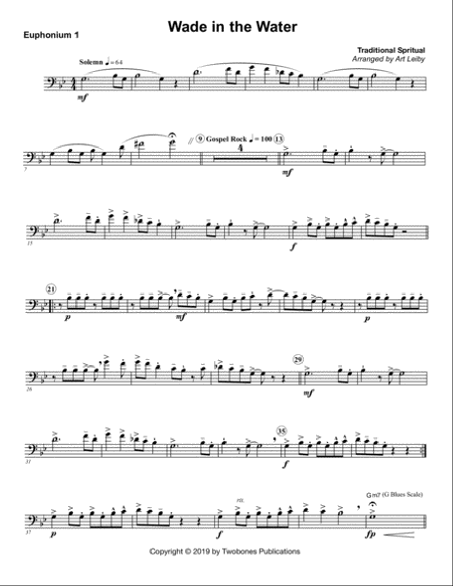 Wade in the Water Brass Ensemble scores gallery preview page 3