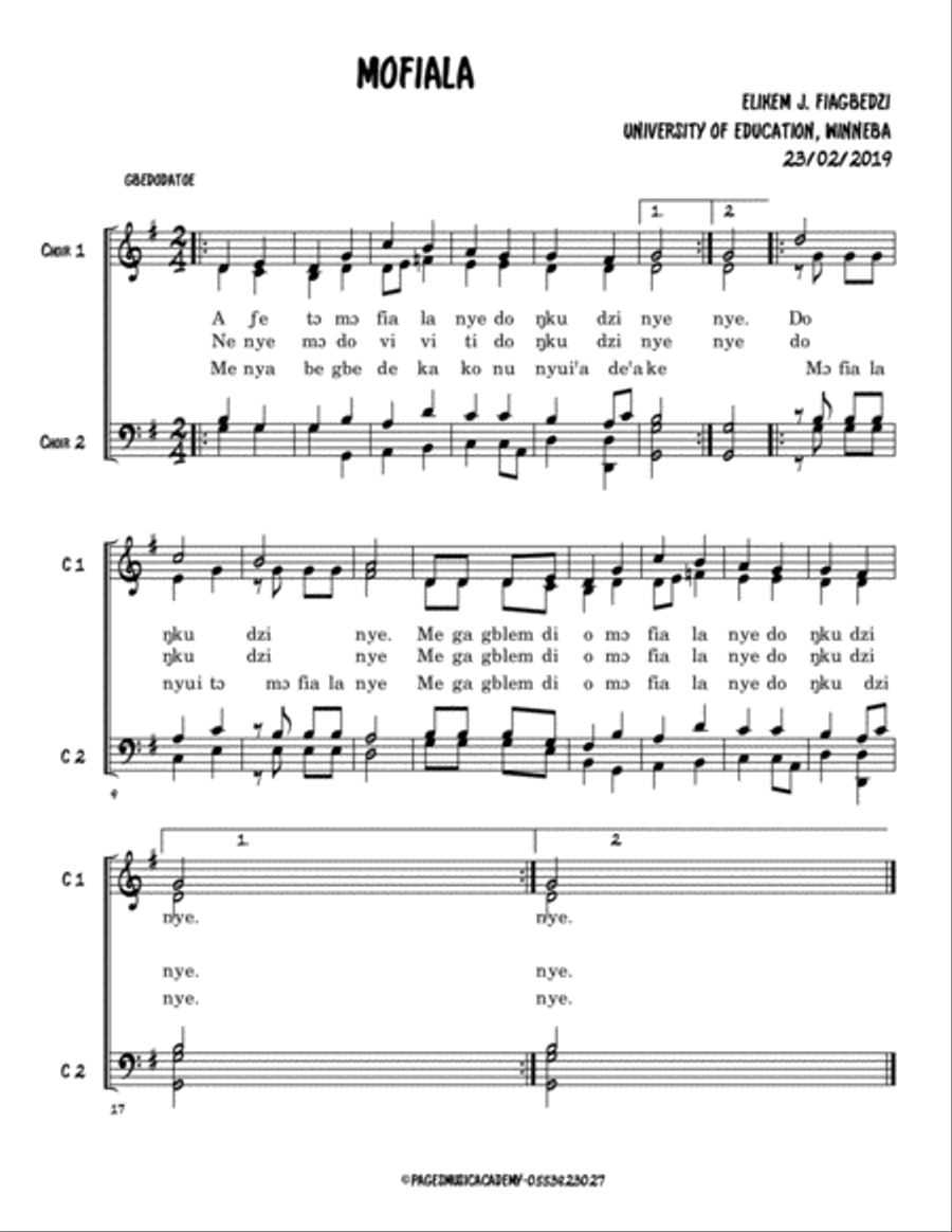 MOFIALA 4-Part scores gallery preview page 1