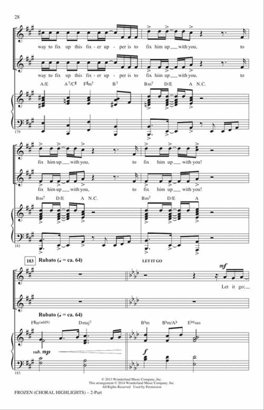 Frozen (Choral Highlights) 2-Part scores gallery preview page 8