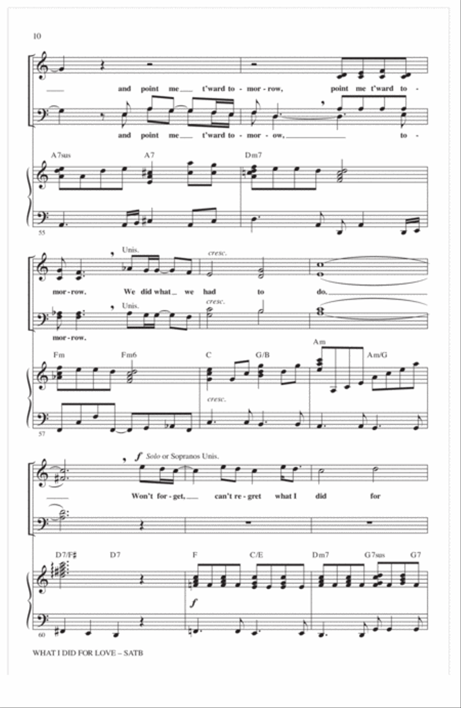 What I Did For Love (from A Chorus Line) (arr. Audrey Snyder) 4-Part scores gallery preview page 9