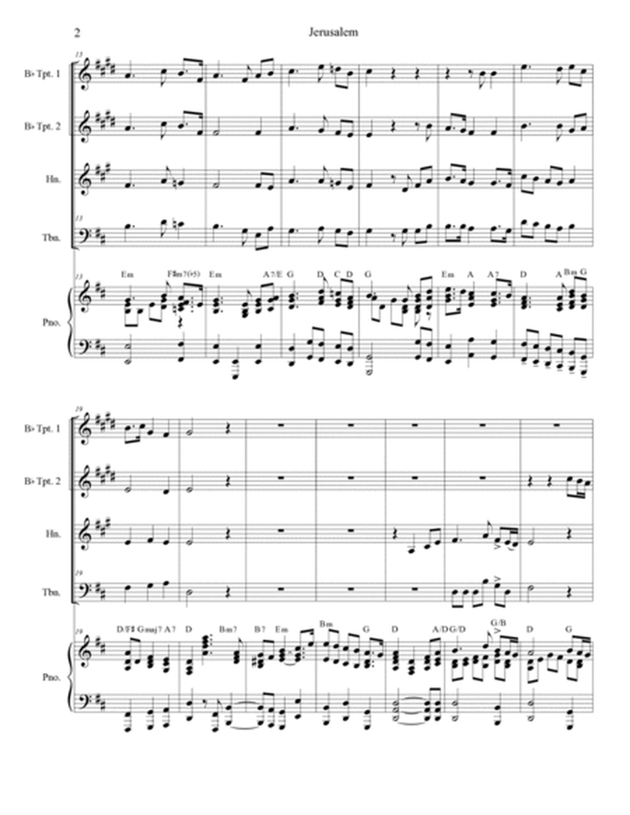 Jerusalem (Brass Quartet and Piano) image number null