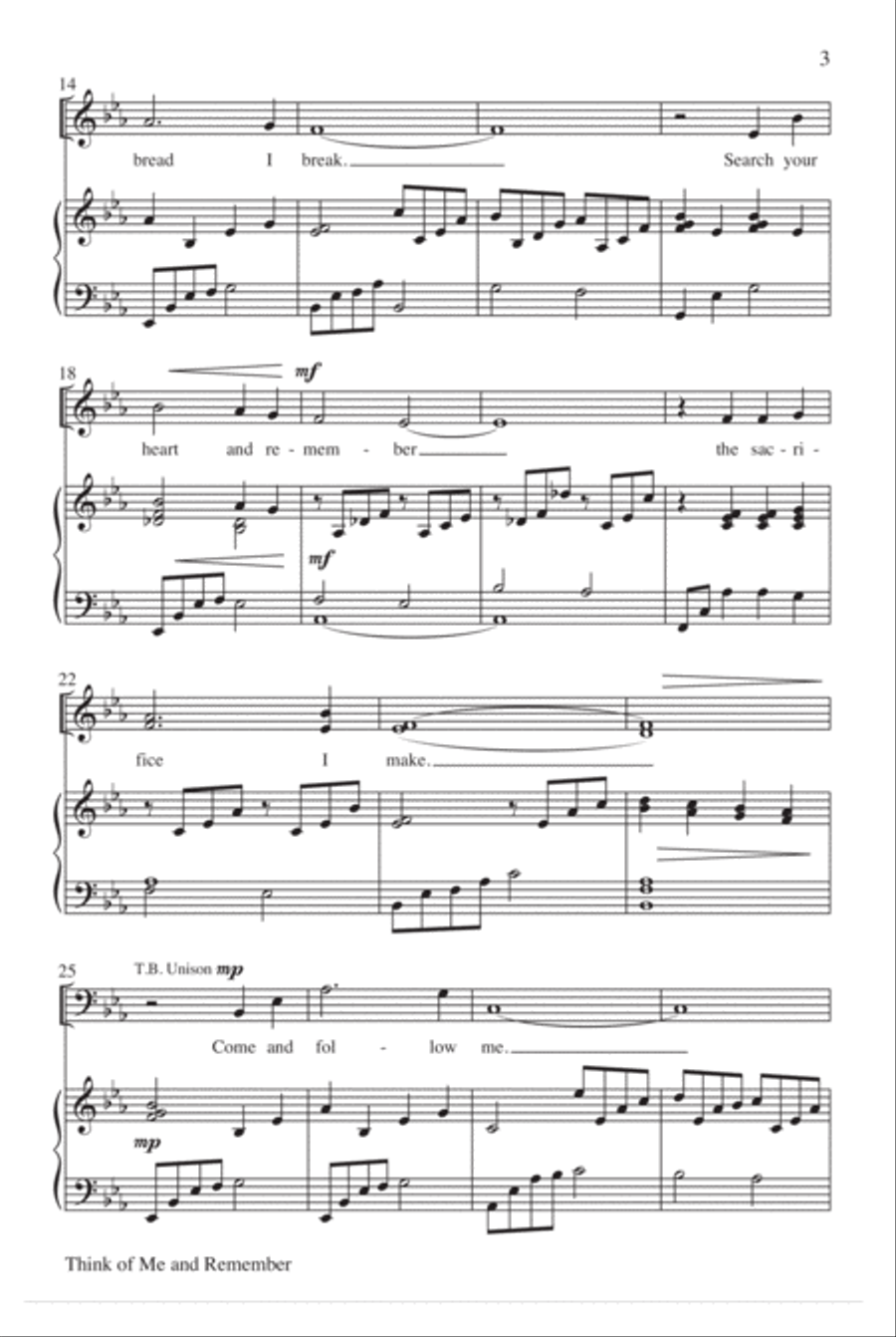 Think of Me and Remember 4-Part scores gallery preview page 4