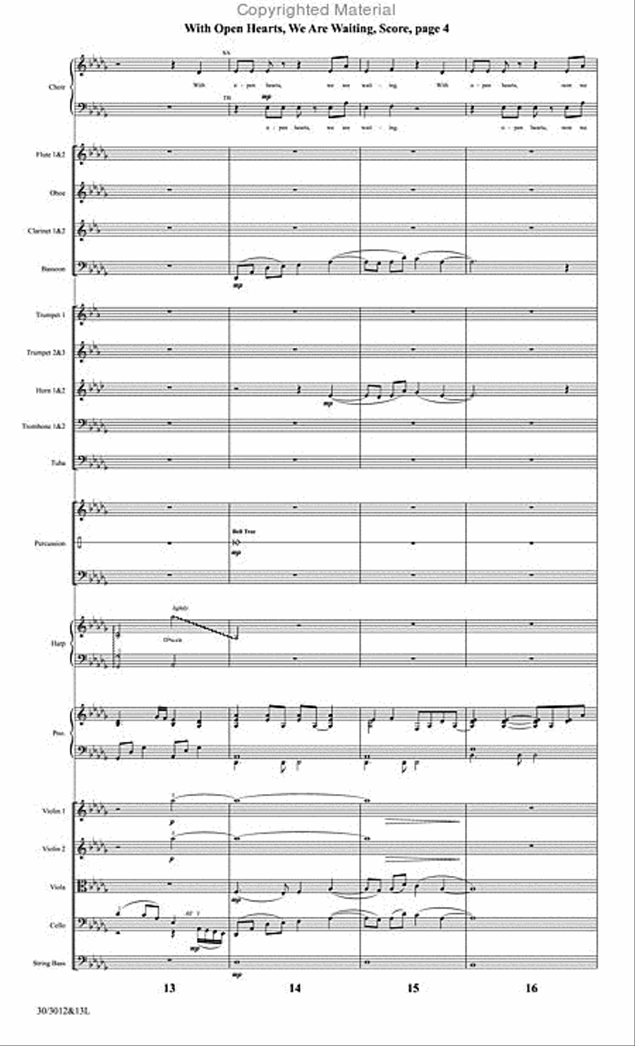 With Open Hearts, We Are Waiting - Orchestral Score and Parts Choir scores gallery preview page 5