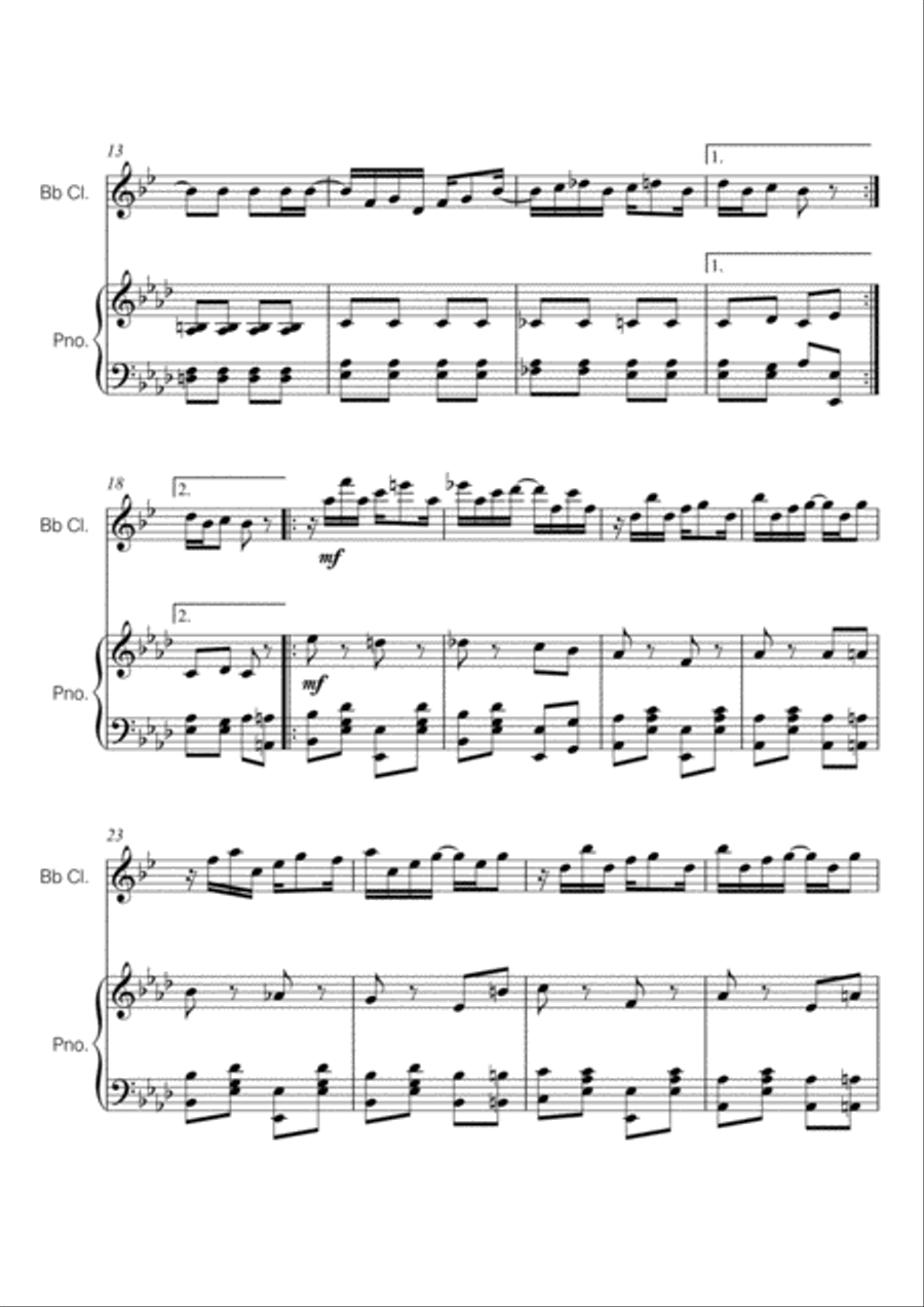 Maple Leaf Rag (for Clarinet and Piano) Clarinet Solo scores gallery preview page 6
