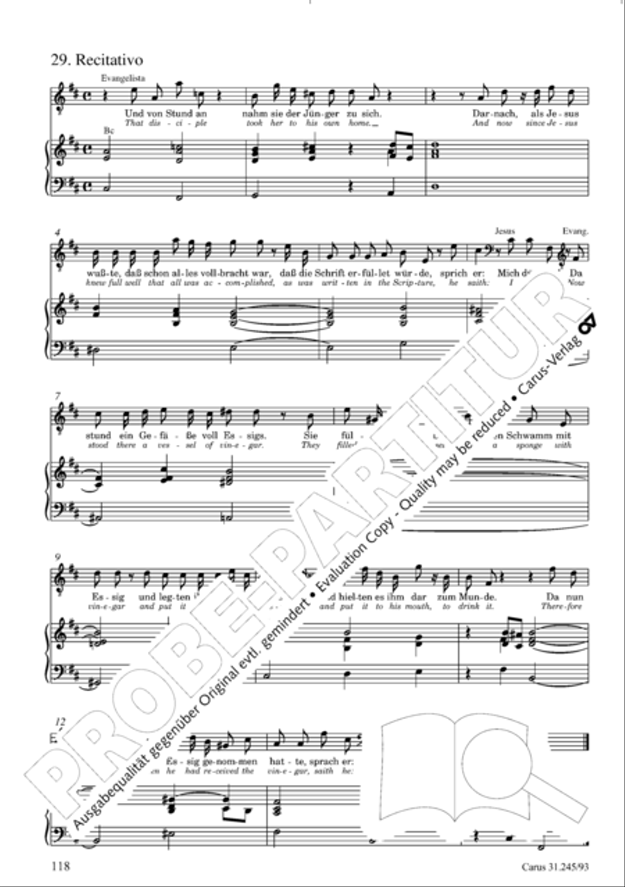 St. John Passion (Johannes-Passion) 4-Part scores gallery preview page 119