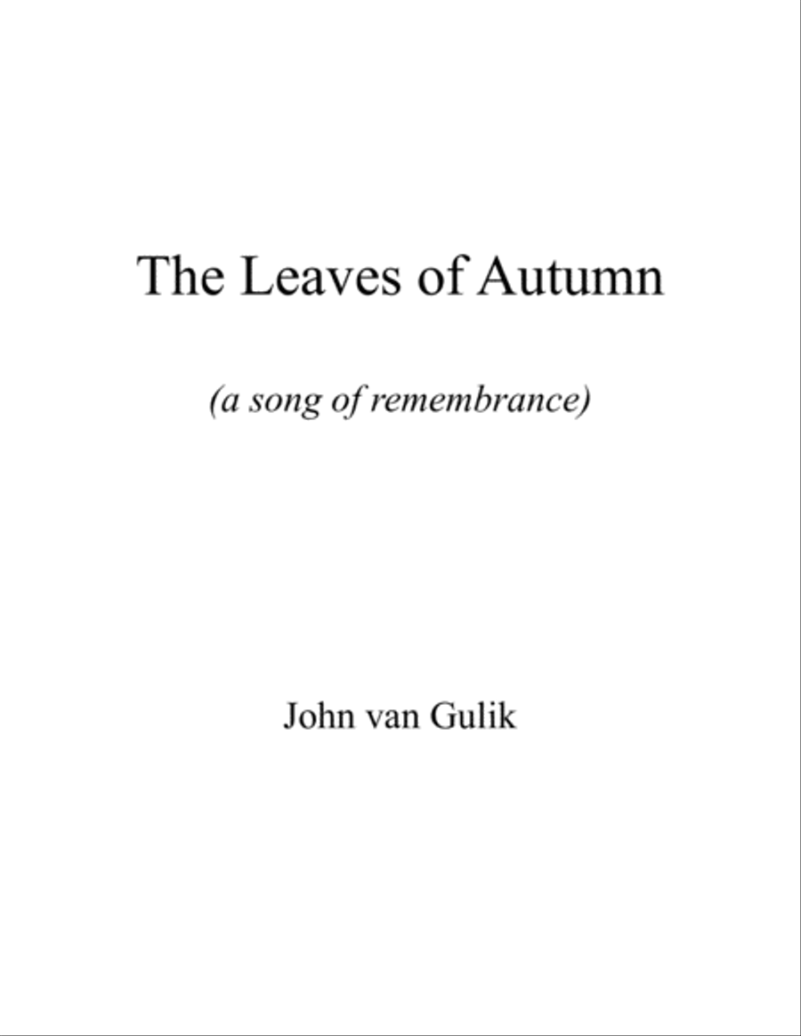 The Leaves of Autumn - for SATB choir 4-Part scores gallery preview page 1