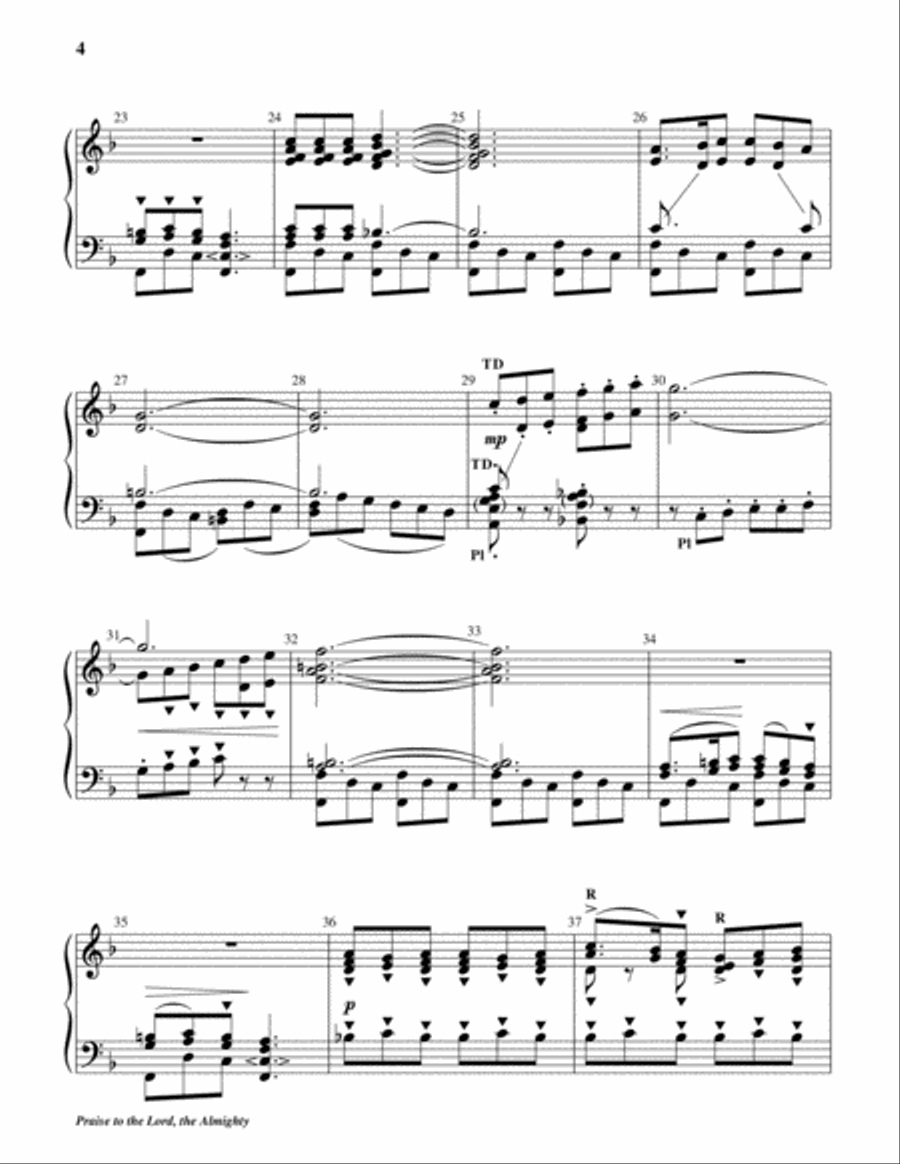 Praise to the Lord the Almighty 5-Octaves scores gallery preview page 4