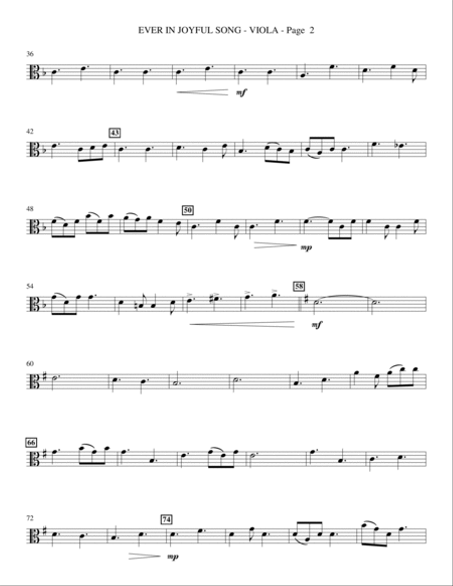 Ever In Joyful Song - Viola Choir scores gallery preview page 2