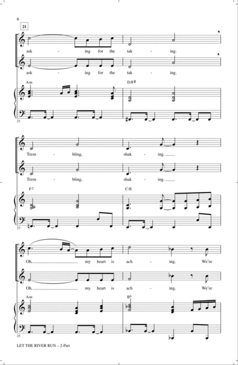 Let The River Run (arr. Mac Huff) 2-Part scores gallery preview page 4