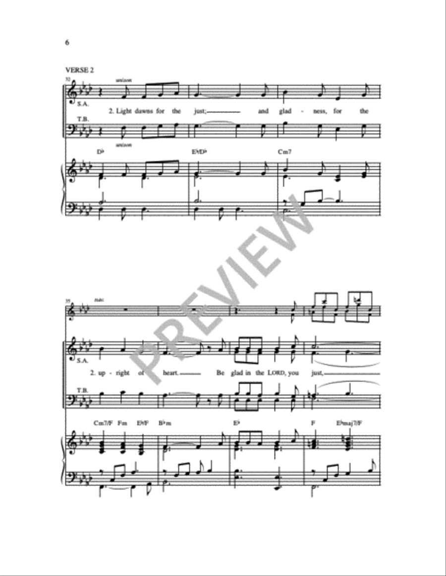 A Light Will Shine on Us This Day: Psalm 97 4-Part scores gallery preview page 12