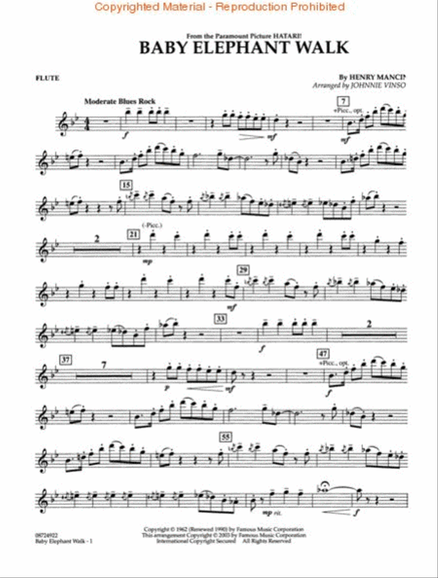 Baby Elephant Walk Concert Band scores gallery preview page 4