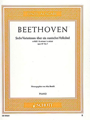 Book cover for 6 Variations, Op. 107, No. 7