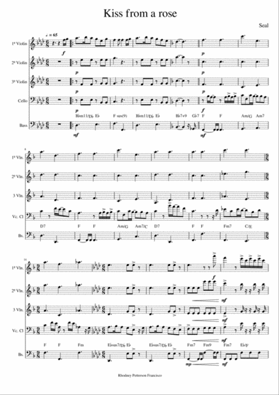 Kiss From A Rose String Quartet scores gallery preview page 1