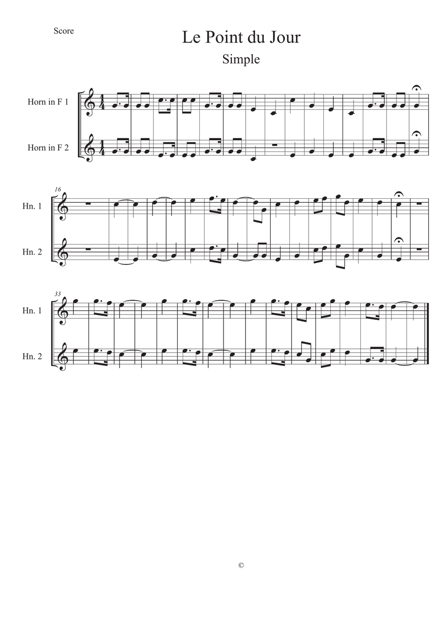 Le Point du jour Brass Duet scores gallery preview page 1