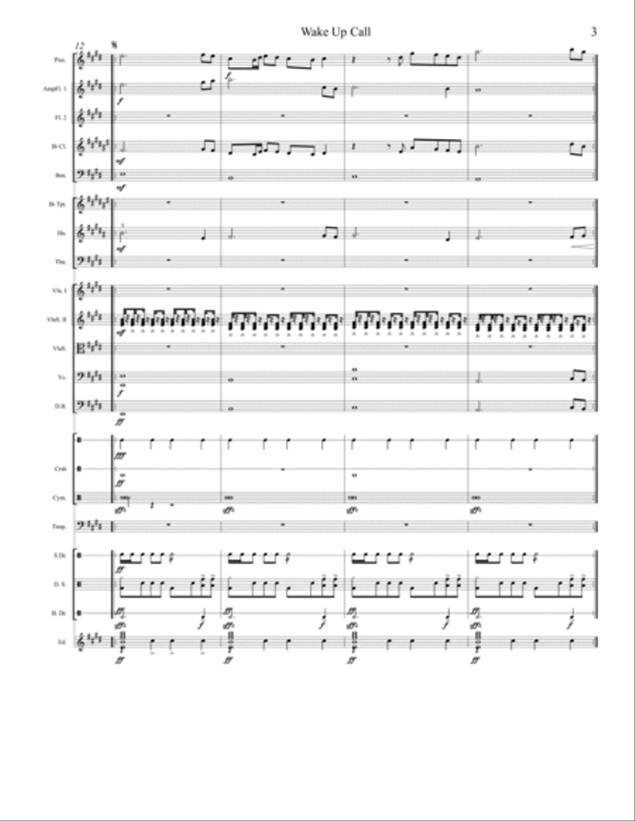 Wake Up Call Concert Band scores gallery preview page 3