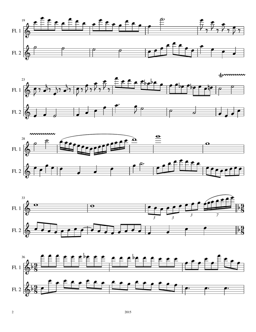 The Two Birds (Flute Duet) Flute Duet scores gallery preview page 2