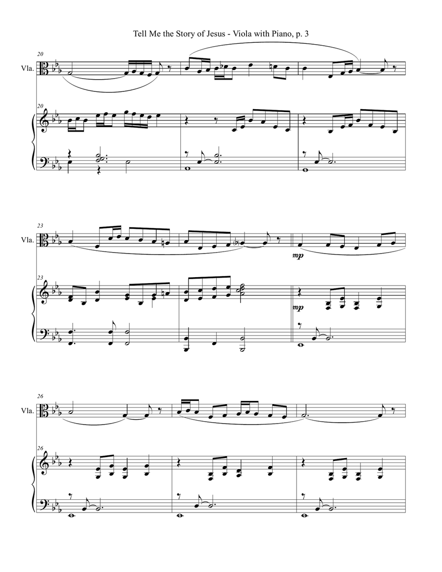 TELL ME THE STORY OF JESUS (for Viola and Piano with Score/Part) Piano scores gallery preview page 4