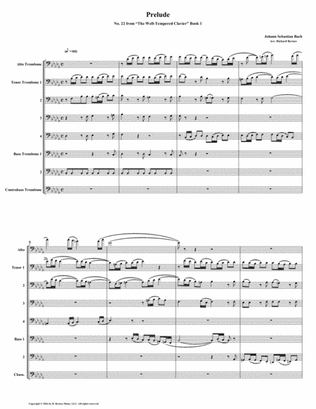 Prelude 22 from Well-Tempered Clavier, Book 1 (Trombone Octet)
