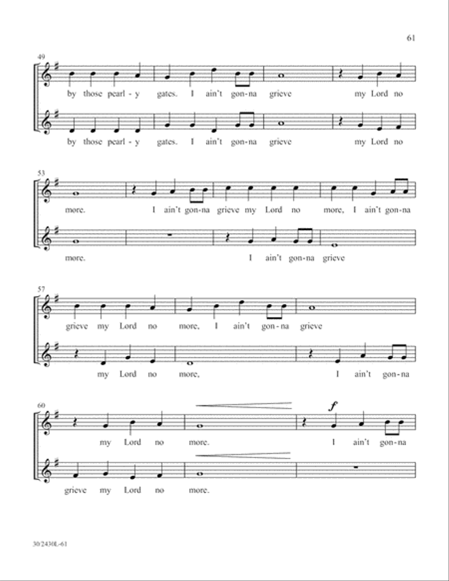 Simply Spirituals Unison Choir scores gallery preview page 62