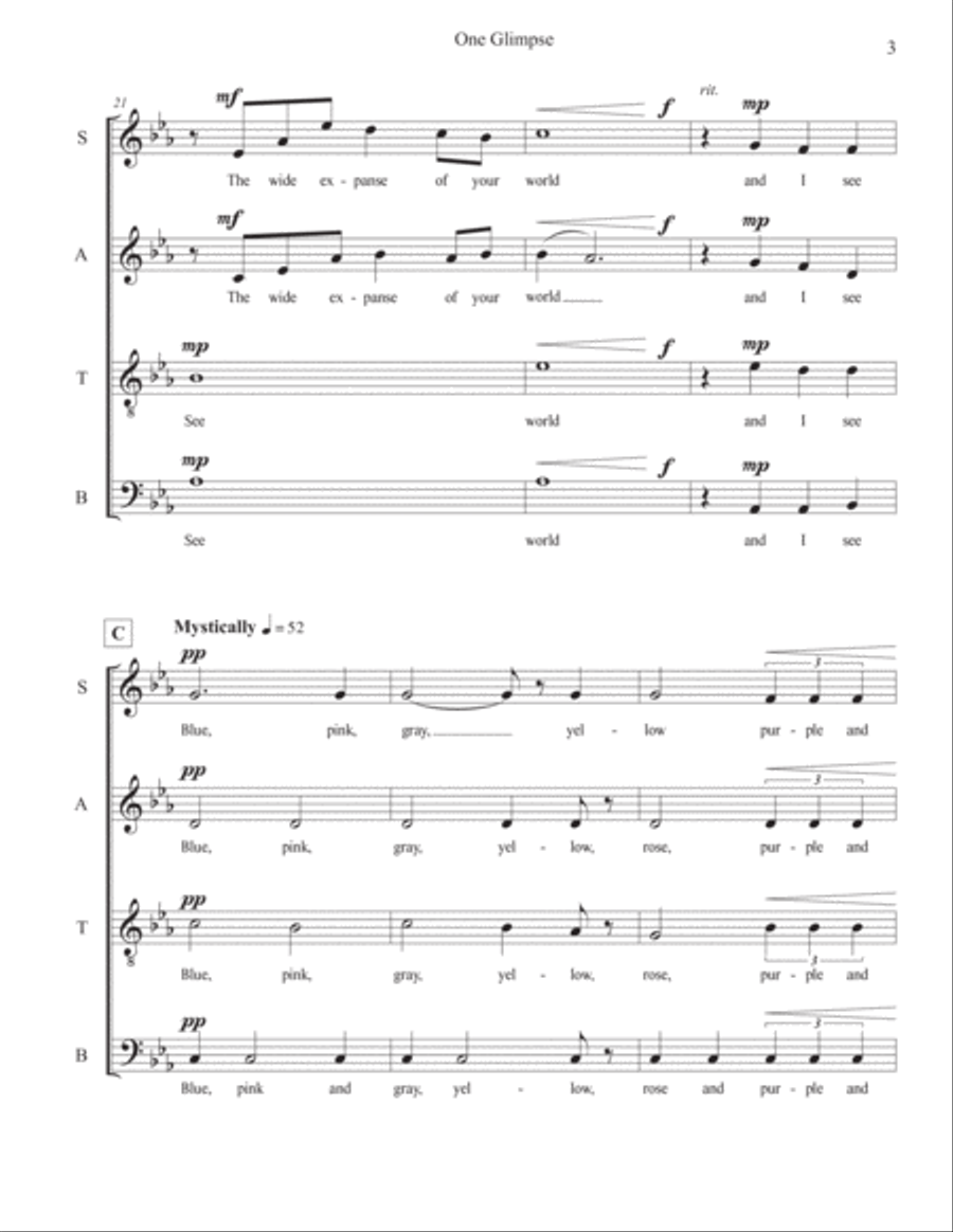 One Glimpse 4-Part scores gallery preview page 4