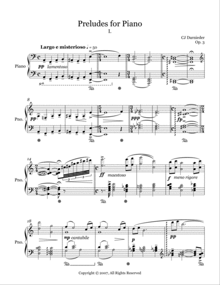 Preludes for Piano - I. Preludes for Piano - I. Piano Solo scores gallery preview page 2