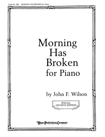 Morning Has Broken for Piano-Digital Download