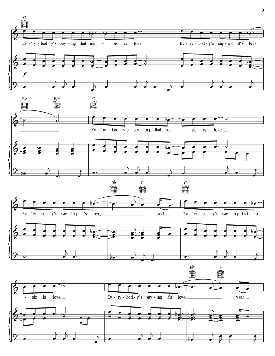 Music Is Love Music Is Love Piano, Vocal, Guitar scores gallery preview page 3