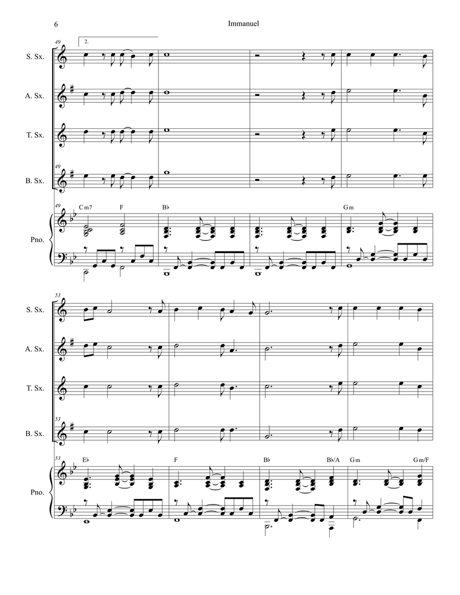 Immanuel Saxophone Quartet scores gallery preview page 6