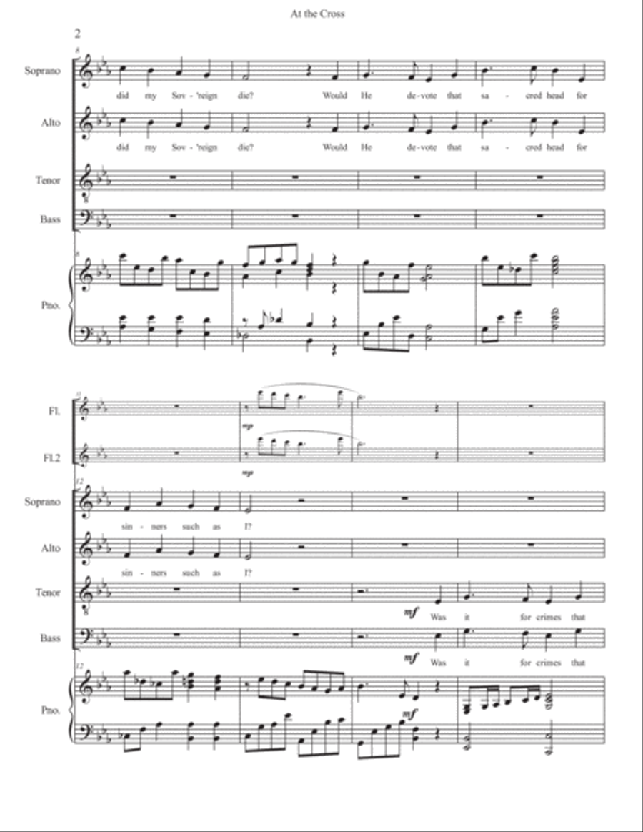 At the Cross ( SATB Choir) 4-Part scores gallery preview page 3