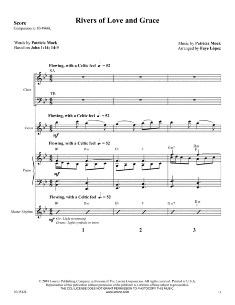 Rivers of Love and Grace - Instrumental Ensemble Score and Parts