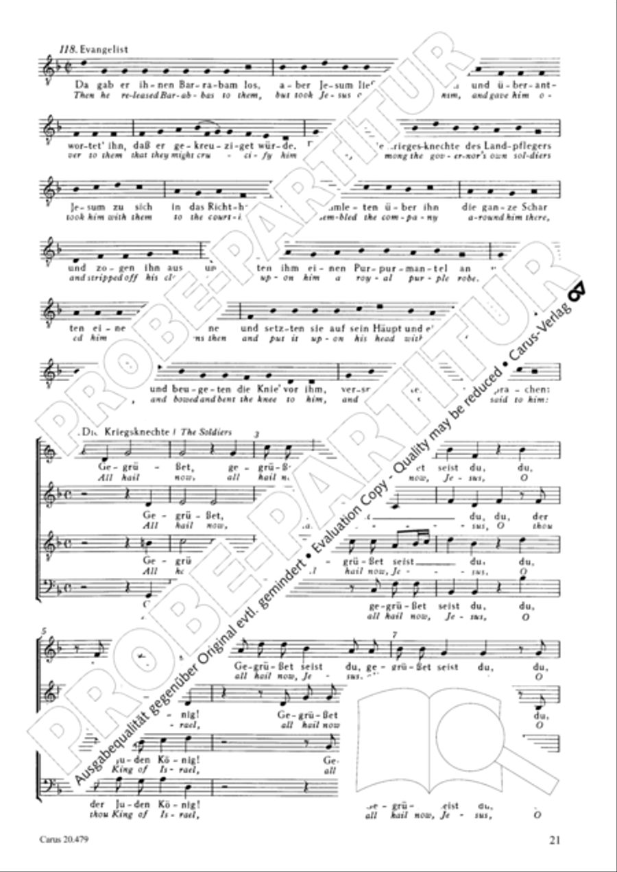 St. Matthew Passion (Matthaus-Passion) 4-Part scores gallery preview page 28