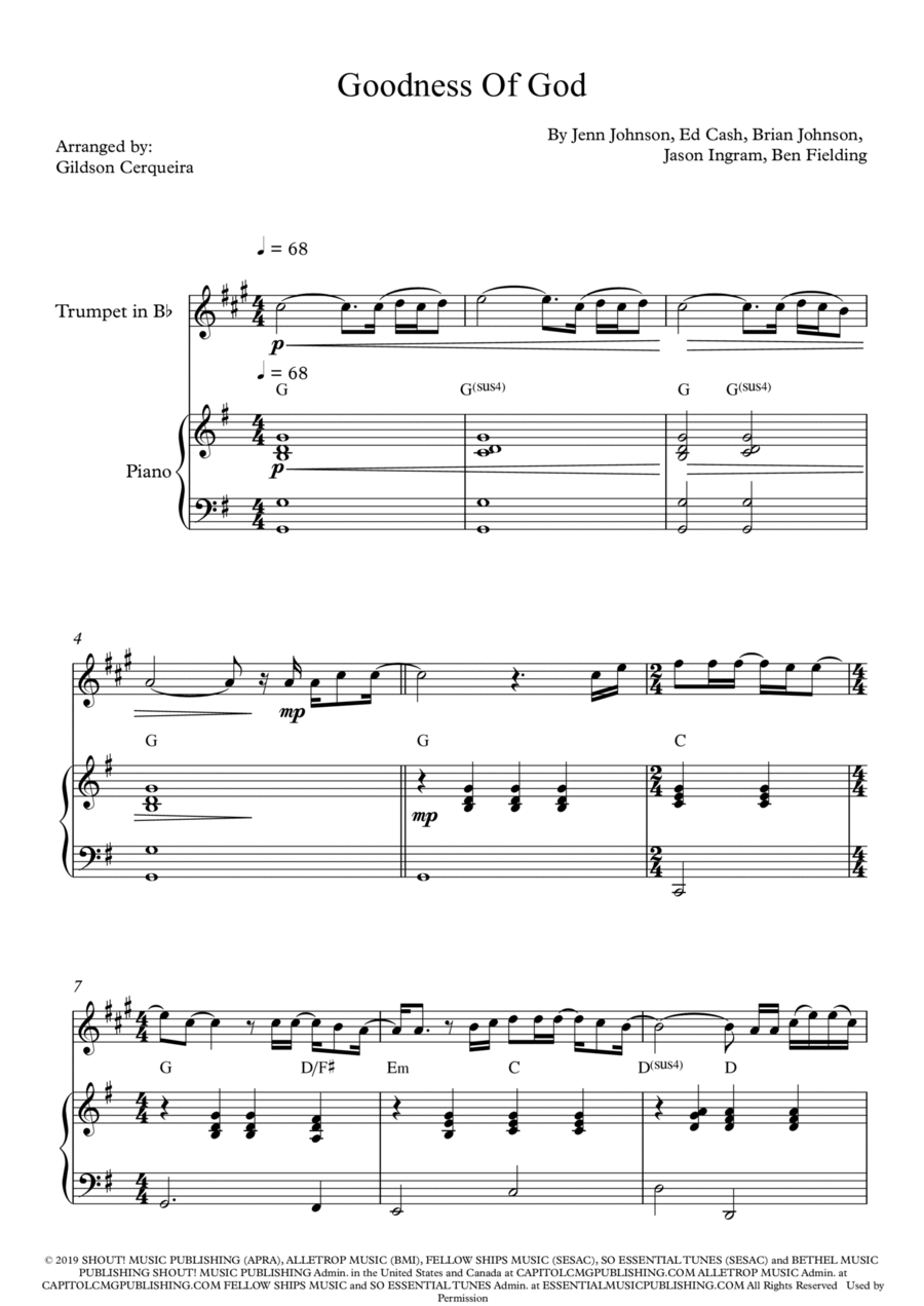 Goodness Of God Chamber Music scores gallery preview page 1