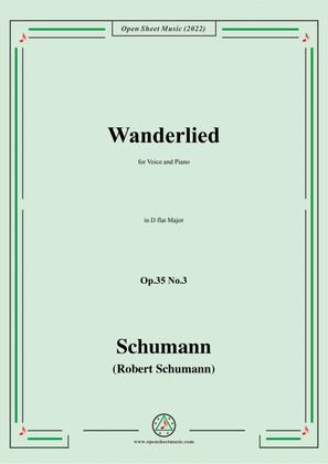 Book cover for Schumann-Wanderlied,Op.35 No.3, in D flat Major