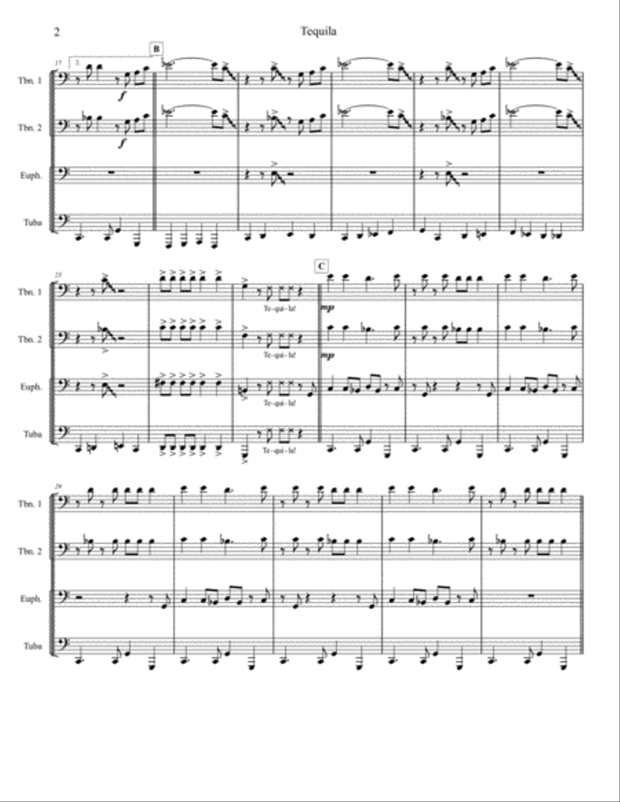 Tequila Tequila Brass Ensemble scores gallery preview page 2