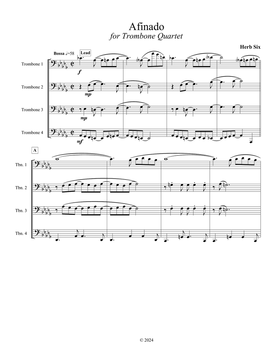 Afinado Afinado Brass Quartet scores gallery preview page 1