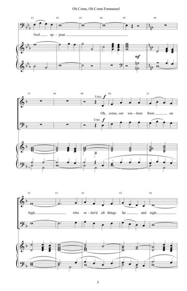 Oh Come, Oh Come Emmanuel - vocal score image number null