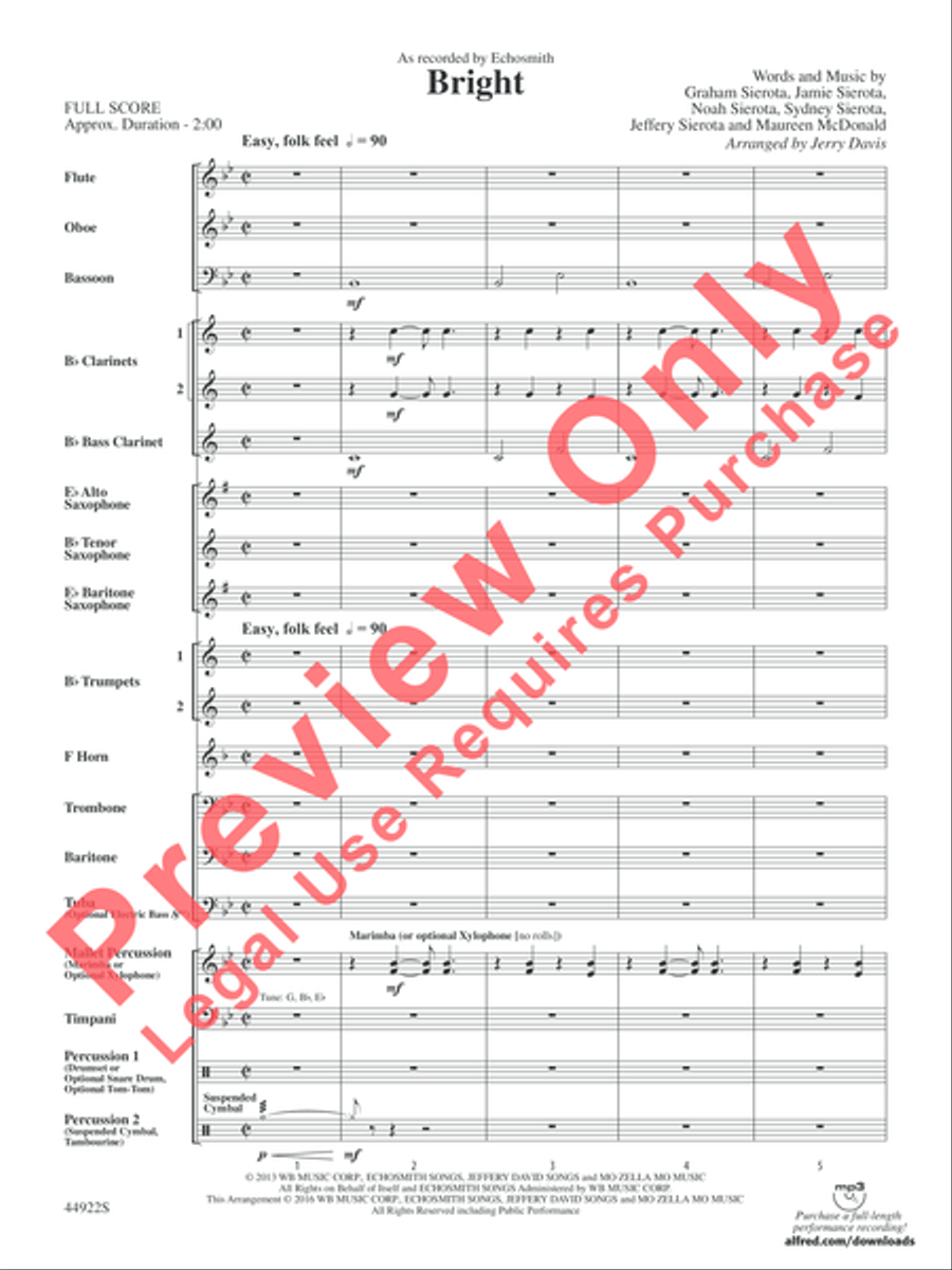 Bright Bright Concert Band scores gallery preview page 3