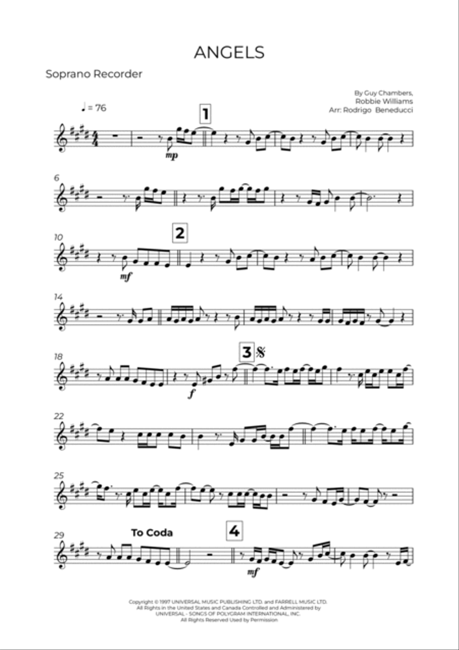 Angels Soprano Recorder scores gallery preview page 2