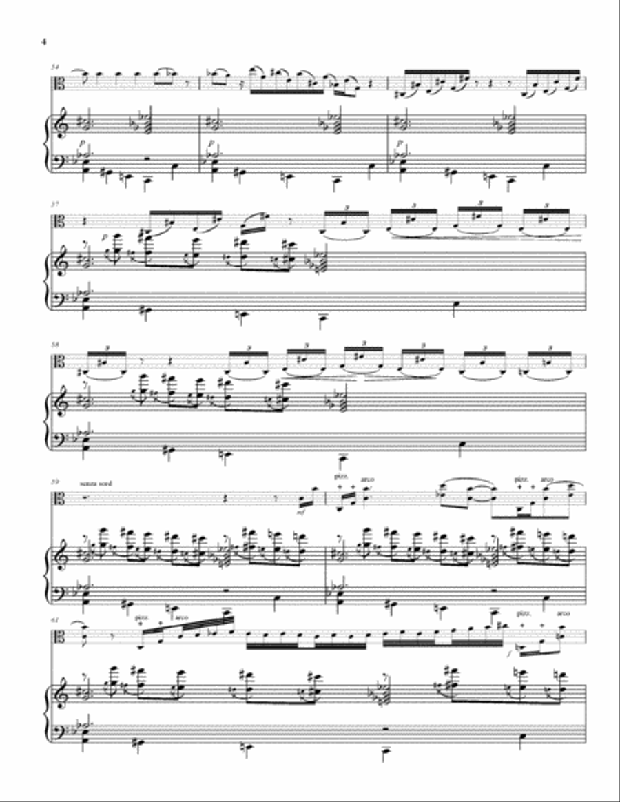 Tears of the Heliad for solo viola and piano Piano scores gallery preview page 4