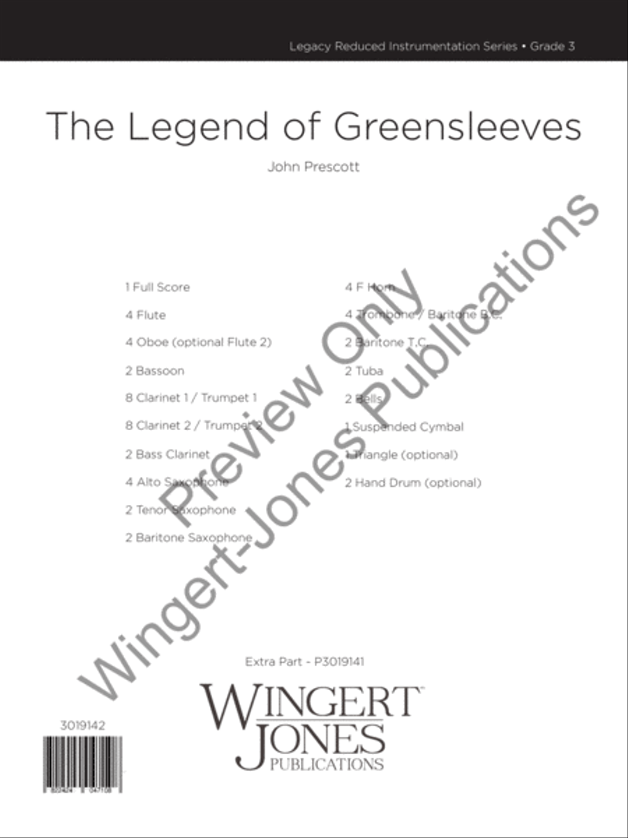 The Legend of Greensleeves (Score) Concert Band scores gallery preview page 2