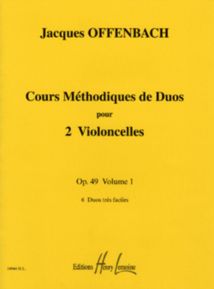 Book cover for Cours methodique de duos pour deux violoncelles Op. 49 - Volume 1