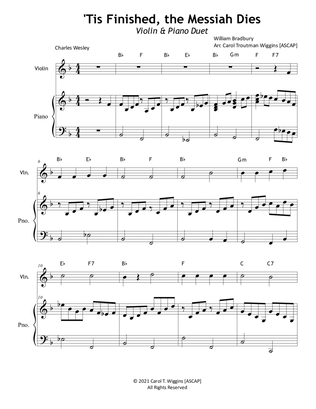 'Tis Finished, the Messiah Dies (Violin & Piano)